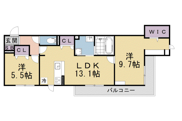 GIGLIATO(2LDK/2階)の間取り写真