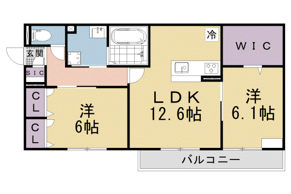 GIGLIATO(2LDK/3階)の間取り写真