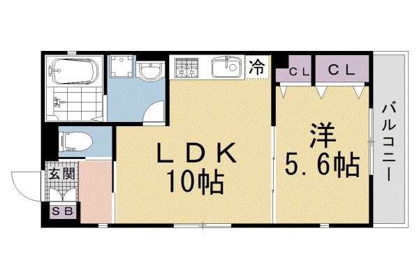 ユアメゾンセレーネ(1LDK/1階)の間取り写真