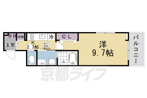リルーム南草津(1K/1階)の間取り写真