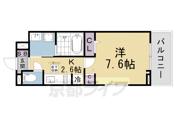リルーム南草津(1K/1階)の間取り写真