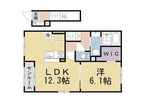 奈良線 宇治駅(JR) 徒歩9分 2階建 新築(1LDK/2階)の間取り写真