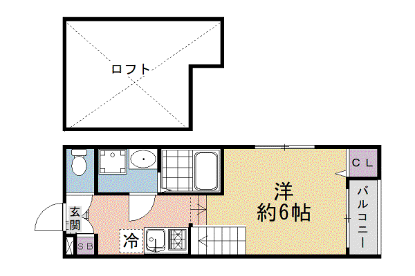縁テラス淀(ワンルーム/1階)の間取り写真