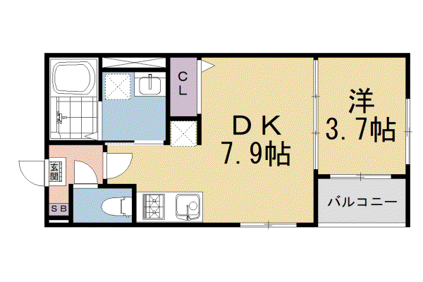 SUMIKA10(1DK/1階)の間取り写真
