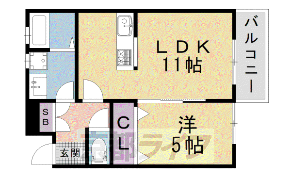 片町線 藤阪駅 徒歩5分 2階建 築18年(1LDK/2階)の間取り写真