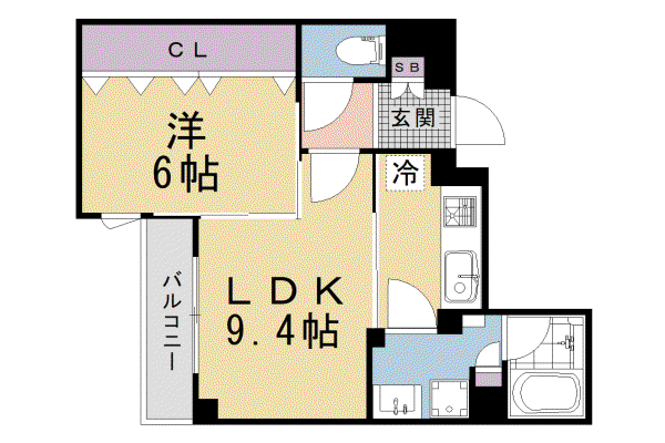 THERESIDENCE御車道(1LDK/3階)の間取り写真