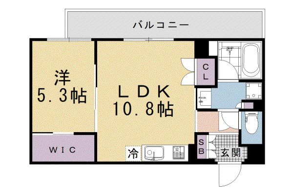 THERESIDENCE御車道(1LDK/3階)の間取り写真