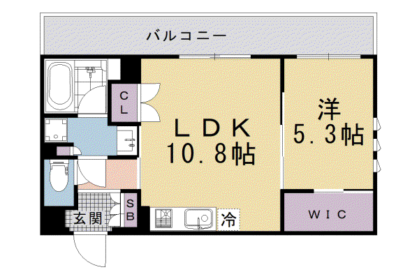 THERESIDENCE御車道(1LDK/3階)の間取り写真