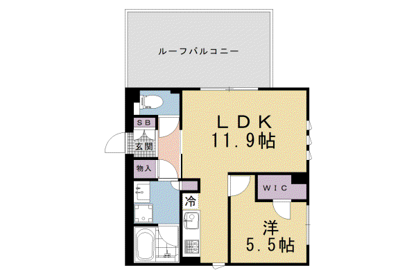 THERESIDENCE御車道(1LDK/4階)の間取り写真