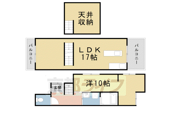 叡山電鉄 修学院駅 徒歩11分 2階建 築40年(1LDK)の間取り写真