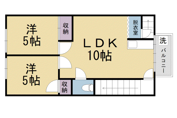 近鉄京都線 東寺駅 徒歩2分 3階建 築50年(2LDK/3階)の間取り写真
