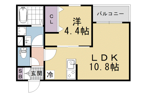 近鉄京都線 向島駅 徒歩13分 3階建 新築(1LDK/1階)の間取り写真