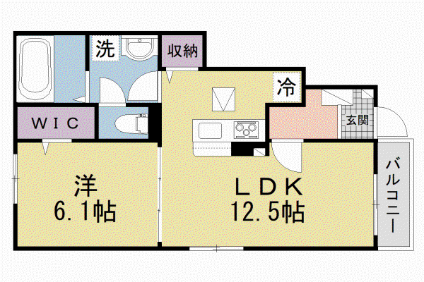 京阪電気鉄道京阪線 牧野駅 徒歩35分 2階建 新築(1LDK/1階)の間取り写真