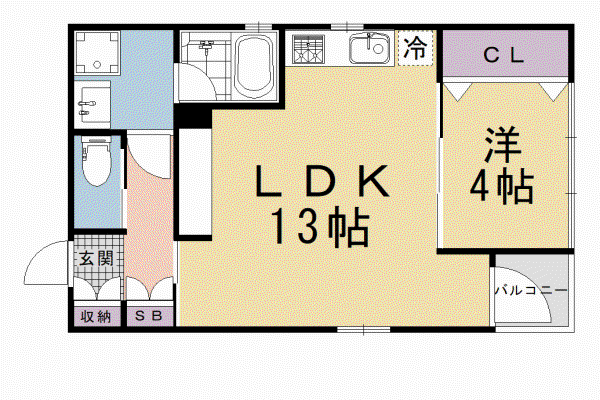 山陰本線 二条駅 徒歩12分 3階建 新築(1LDK/3階)の間取り写真