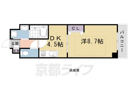 阪急電鉄京都線 西京極駅 徒歩3分 3階建 築24年(1DK/2階)の間取り写真