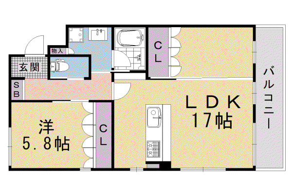 山陰本線 丹波口駅 徒歩11分 3階建 築1年(1LDK/1階)の間取り写真