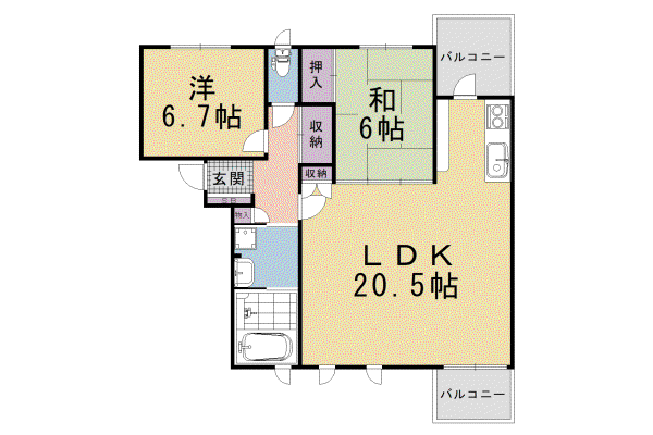 京阪電気鉄道京阪線 清水五条駅 徒歩7分 3階建 築1年(2LDK/2階)の間取り写真