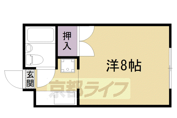 山陰本線 嵯峨嵐山駅 徒歩10分 3階建 築42年(1K/3階)の間取り写真