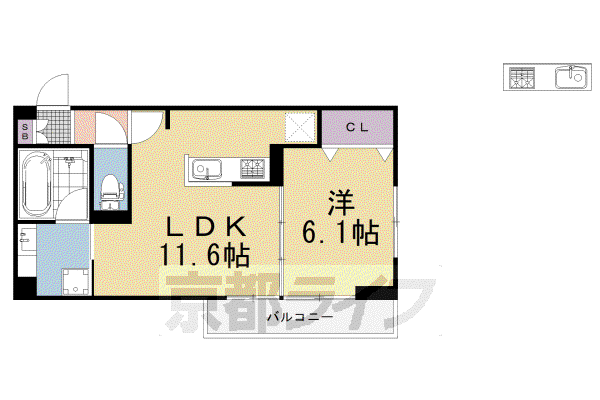阪急電鉄京都線 西向日駅 徒歩13分 3階建 新築(1LDK/3階)の間取り写真