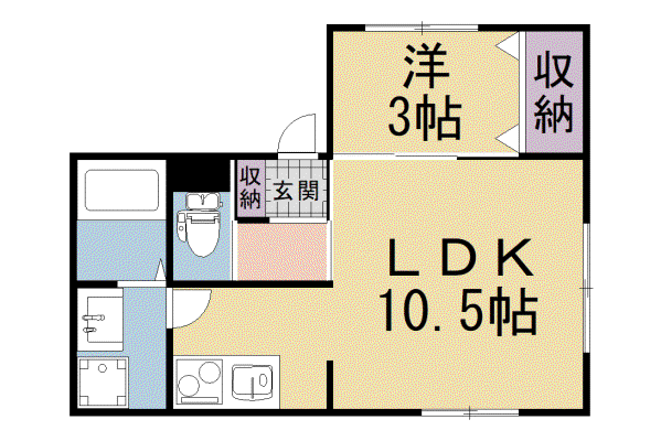 京阪電気鉄道京阪線 樟葉駅 徒歩10分 3階建 築1年(1LDK/1階)の間取り写真