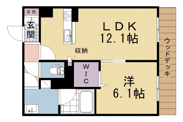 京阪電気鉄道京阪線 伏見桃山駅 徒歩2分 3階建 新築(1LDK/1階)の間取り写真