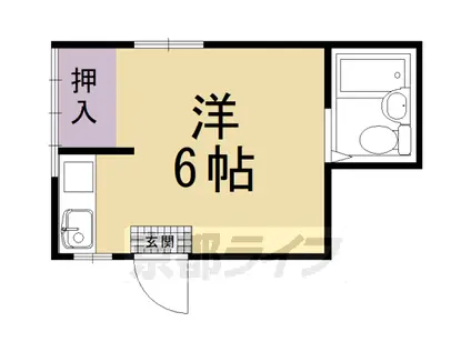 京都市東西線 西大路御池駅 徒歩9分 1階建 築70年(ワンルーム/1階)の間取り写真