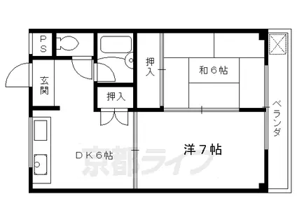 ローズガーデン(2DK/1階)の間取り写真