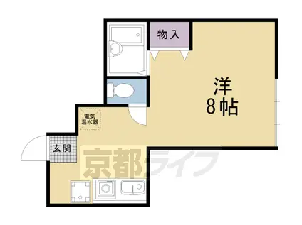 山陰本線 円町駅 徒歩5分 4階建 築33年(1K/3階)の間取り写真
