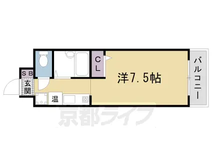 阪急電鉄京都線 西院駅(阪急) 徒歩10分 9階建 築30年(1K/4階)の間取り写真