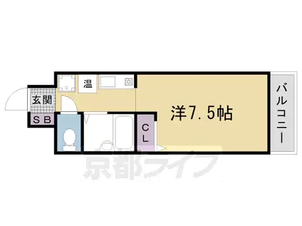 阪急電鉄京都線 西院駅(阪急) 徒歩10分 9階建 築30年(1K/8階)の間取り写真