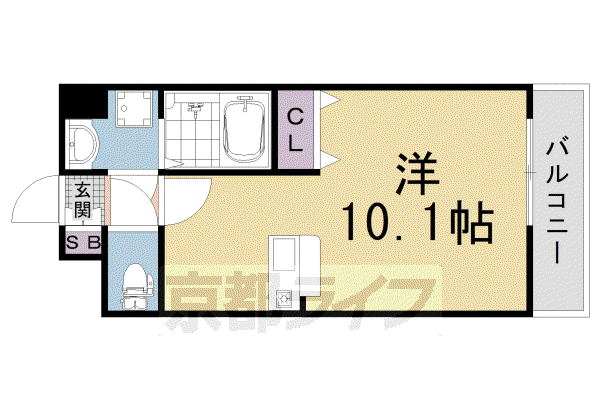 阪急電鉄京都線 西院駅(阪急) 徒歩5分 6階建 築22年(ワンルーム/1階)の間取り写真