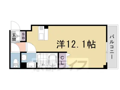 阪急電鉄京都線 西院駅(阪急) 徒歩5分 6階建 築22年(ワンルーム/1階)の間取り写真