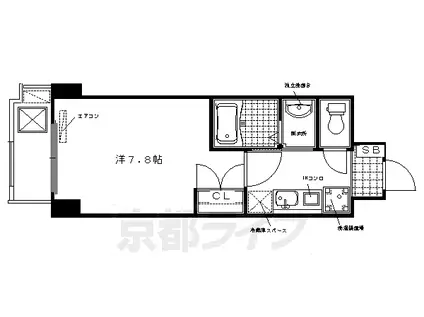 エル・セレーノ西院Ⅰ番館(1K/5階)の間取り写真