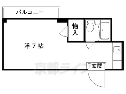京福北野線 北野白梅町駅 徒歩17分 3階建 築37年(1K/1階)の間取り写真