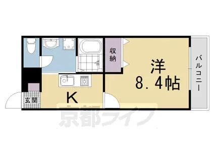 山陰本線 嵯峨嵐山駅 徒歩7分 2階建 築21年(1K/2階)の間取り写真