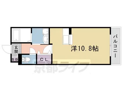 阪急電鉄京都線 西京極駅 徒歩13分 4階建 築20年(ワンルーム/2階)の間取り写真