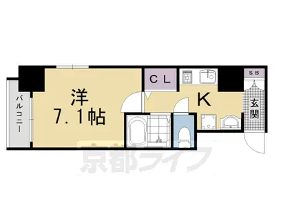 阪急電鉄京都線 西院駅(阪急) 徒歩9分 11階建 築20年(1K/10階)の間取り写真