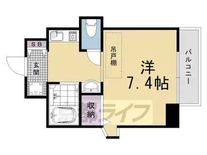 KDXレジデンス西院(1K/8階)の間取り写真