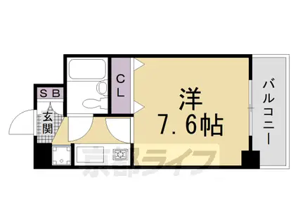 DELEAD&SUNVERT桂川東(1K/3階)の間取り写真