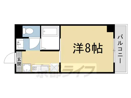 阪急電鉄京都線 西京極駅 徒歩13分 4階建 築19年(1K/4階)の間取り写真