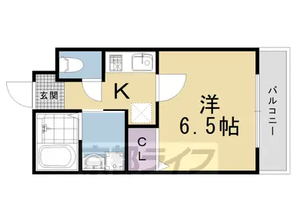 阪急電鉄京都線 西院駅(阪急) 徒歩10分 3階建 築19年(1K/3階)の間取り写真