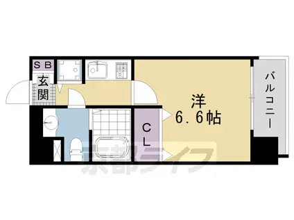 東海道本線 西大路駅 徒歩5分 10階建 築19年(1K/7階)の間取り写真