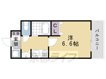 東海道本線 西大路駅 徒歩5分 10階建 築19年(1K/5階)の間取り写真
