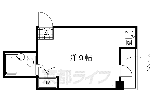エスポワール(ワンルーム/3階)の間取り写真