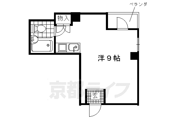 京福北野線 北野白梅町駅 徒歩7分 3階建 築32年(ワンルーム/3階)の間取り写真