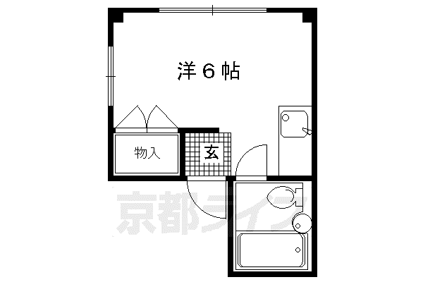 京福北野線 北野白梅町駅 徒歩6分 3階建 築40年(ワンルーム/3階)の間取り写真