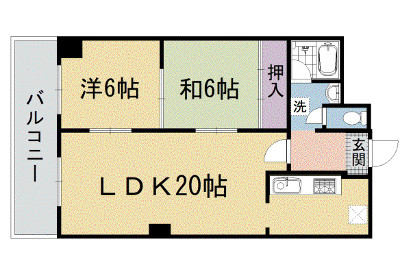 京都市烏丸線 五条駅(京都市営) 徒歩3分 6階建 築43年(3LDK/4階)の間取り写真