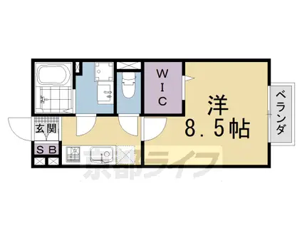 東海道本線 西大路駅 徒歩13分 2階建 築21年(1K/2階)の間取り写真