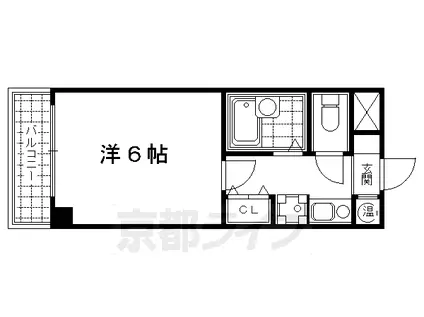 京都市烏丸線 丸太町駅(京都市営) 徒歩5分 5階建 築30年(1K/5階)の間取り写真