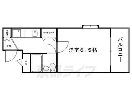 京都市烏丸線 丸太町駅(京都市営) 徒歩4分 4階建 築37年(1K/4階)の間取り写真